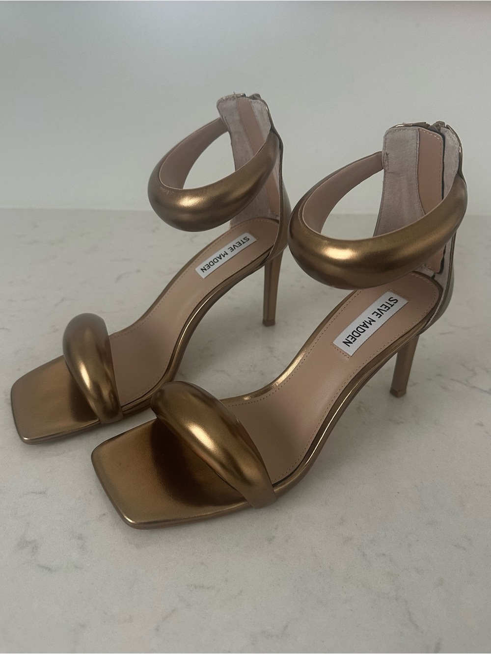Steve Madden Partay Bronze Heel Sandals